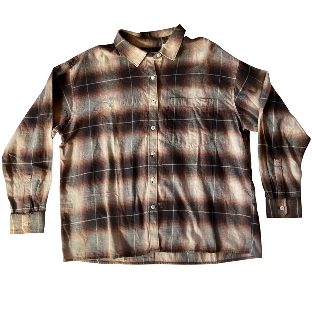Levi's Plaid Flannel Button Down Shirt Size XL Men's Soft Brushed Cotton